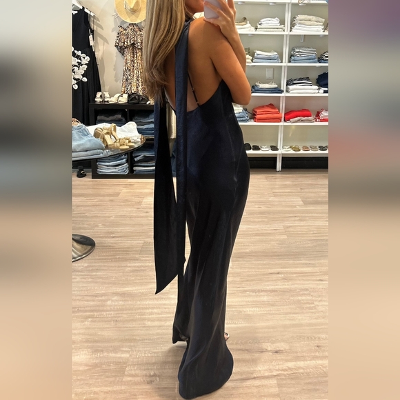 New Best Seller! Amanda Uprichard Navy Blue Silk Gown Sz Medium- Sells for $290! - Picture 16 of 16